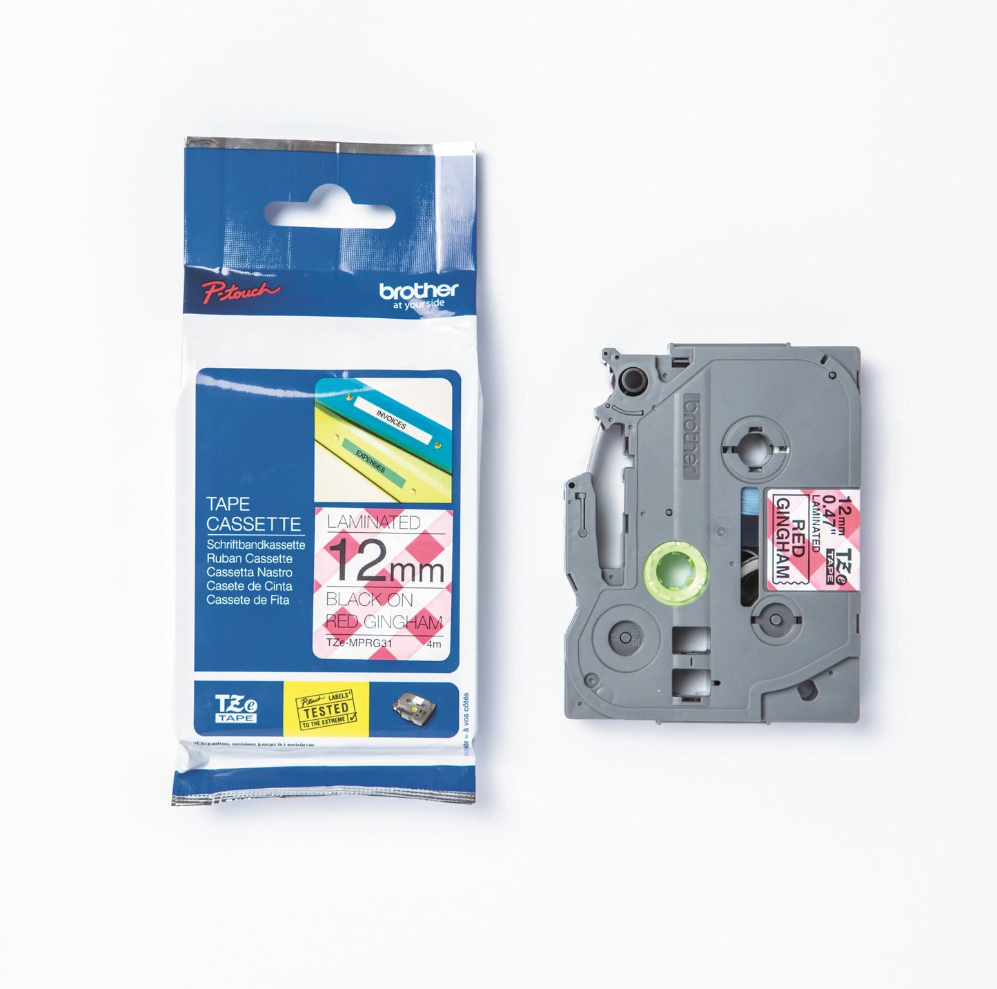 PTOUCH Band, laminiert schwarz/rot Idealshop