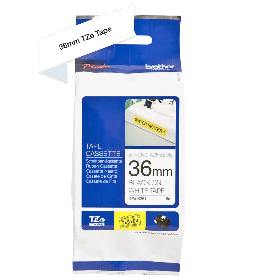 PTOUCH Band, strong/adh.schwarz/weiss TZe-S261 PT-300 36 mm Idealshop
