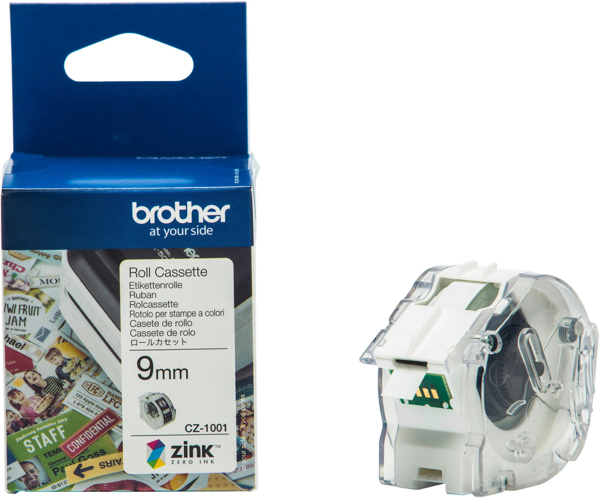 PTOUCH Colour Paper Tape 9mm/5m CZ-1001 VC-500W Compact Label Printer Idealshop