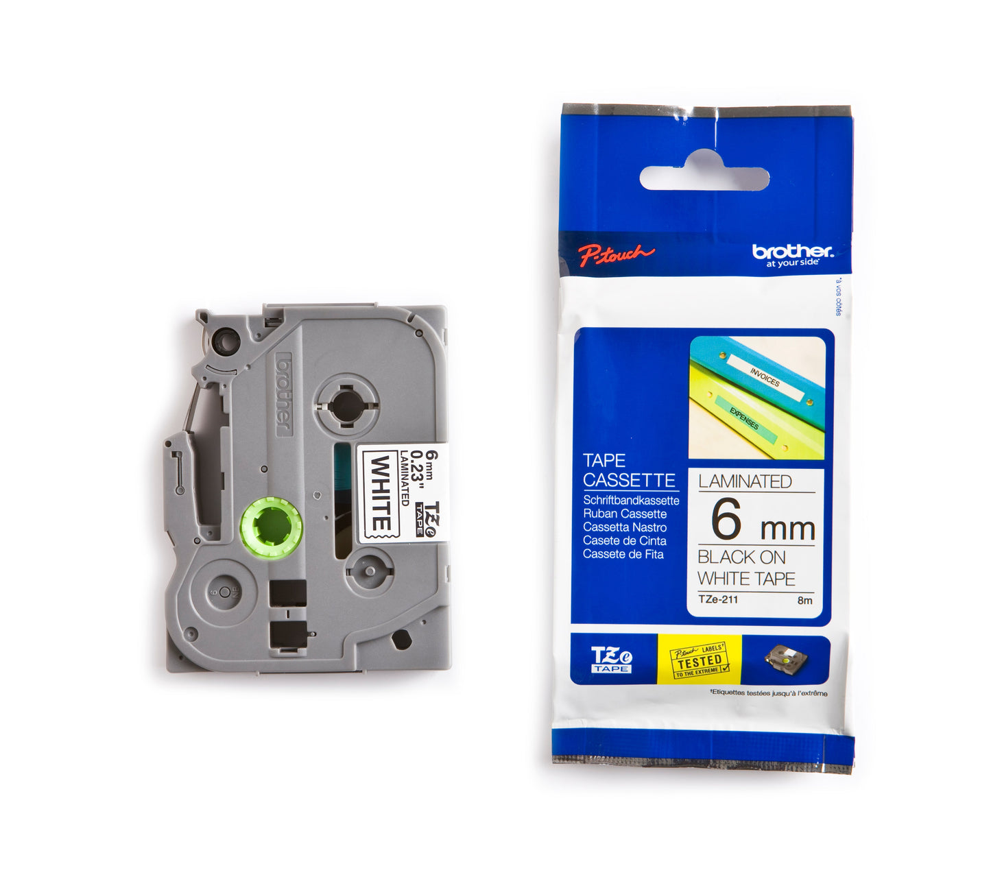 PTOUCH Band, laminiert schwarz/weiss TZe-211 PT-1280VP 6 mm Idealshop
