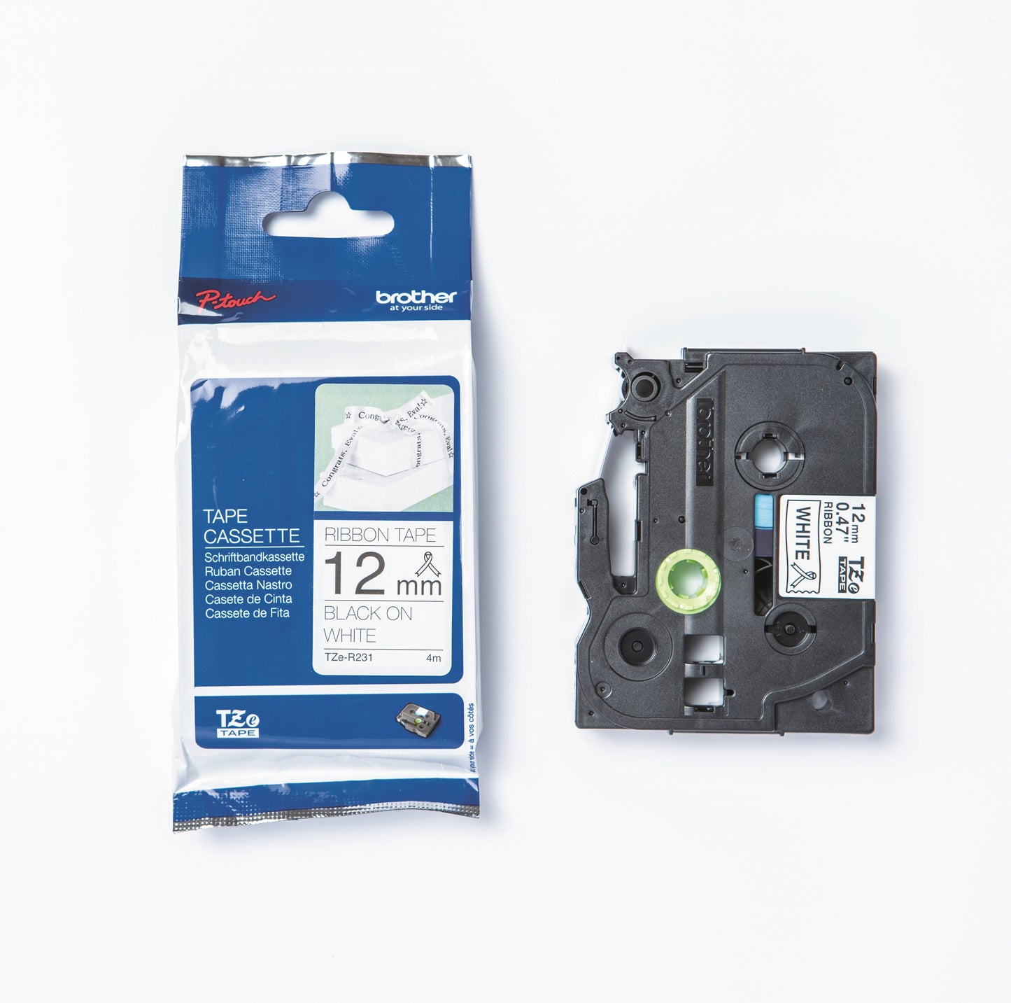 PTOUCH Textilbandkassette schw./weiss Idealshop