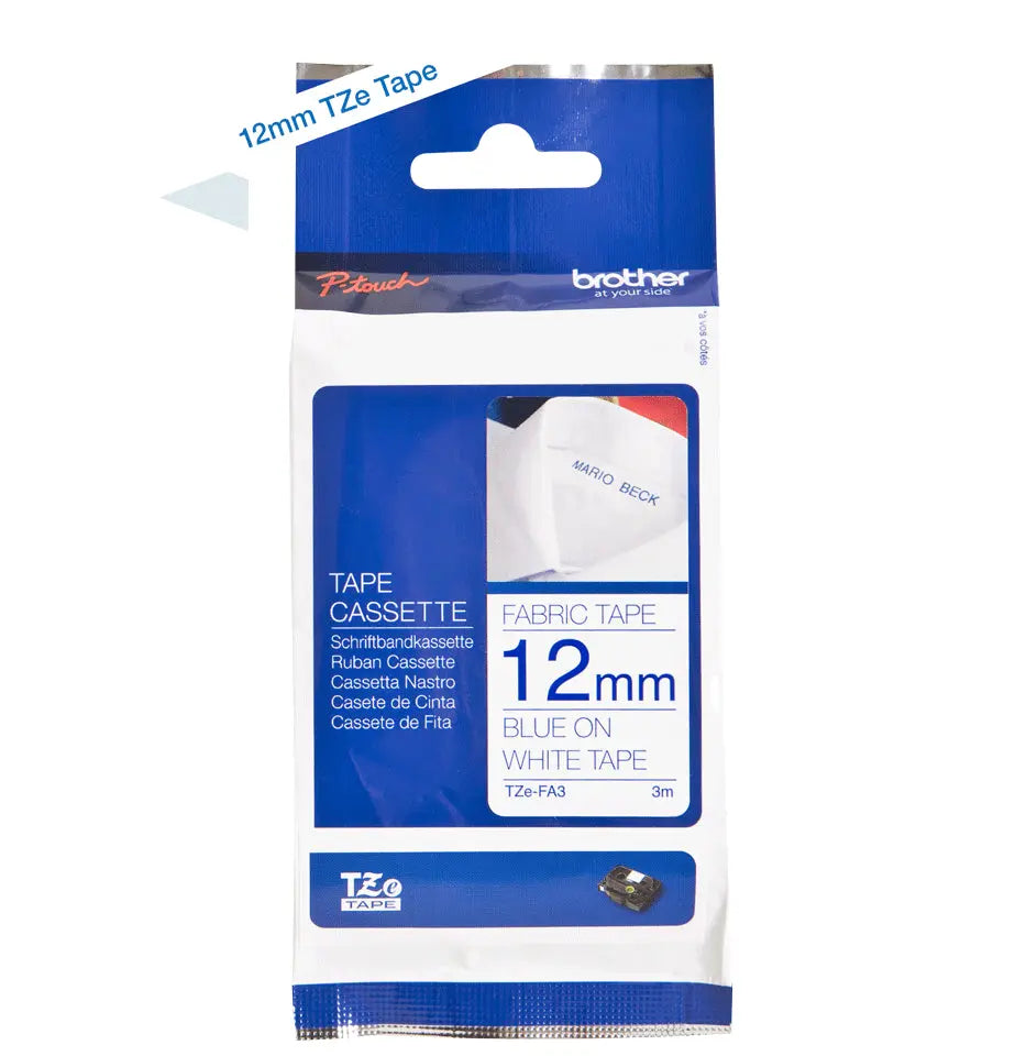 PTOUCH Textilband blau/weiss TZe-FA3 zu PT200,300,500,400 Länge: 3m Idealshop