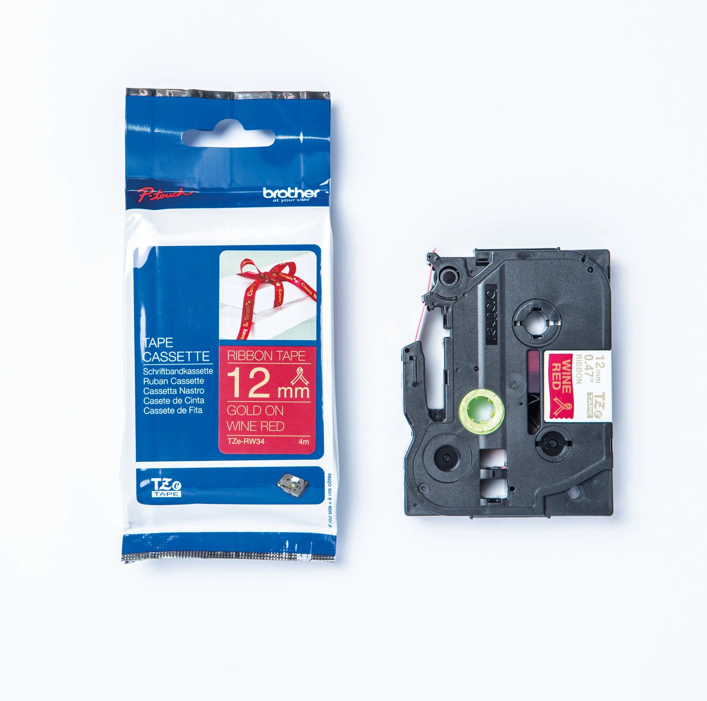 PTOUCH Textilbandkassette gold/rot Idealshop