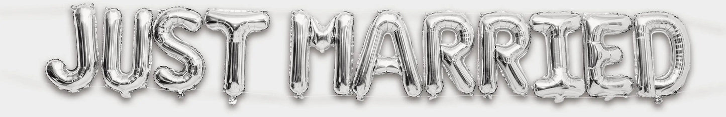 RICO DESIGN Folienballon 36cm, 11 Stück 81000.02.41 Just Married silber Idealshop