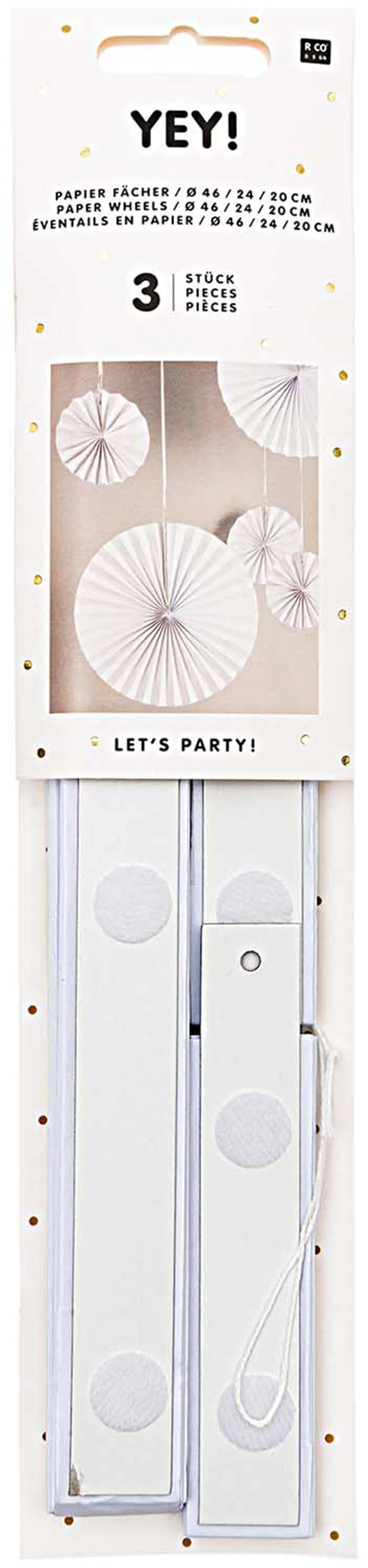 RICO DESIGN Papierfächer 20-46cm 99001.71.21 weiss 3 Stück Idealshop