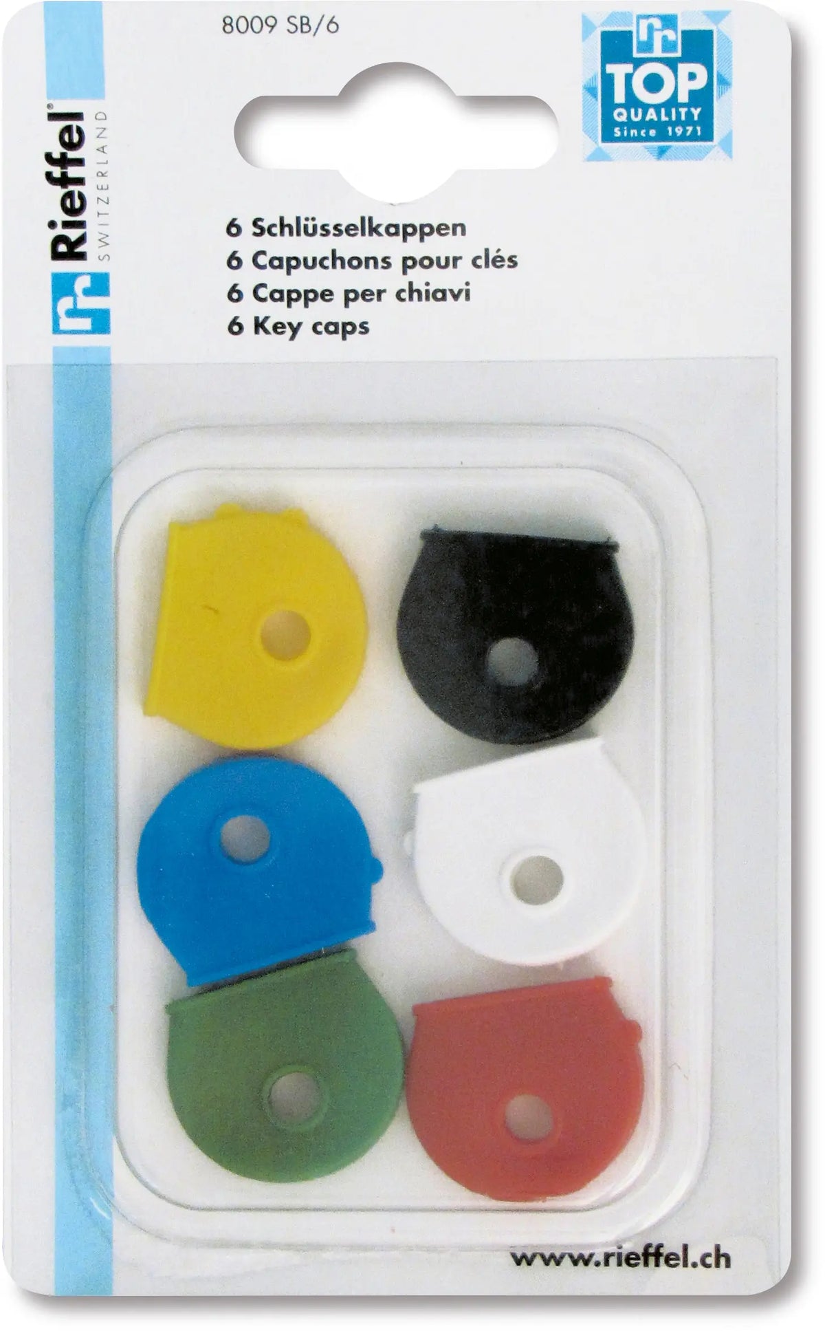 RIEFFEL SWITZERLAND Schlüsselkappen A20957 ass. 6 Stück Idealshop