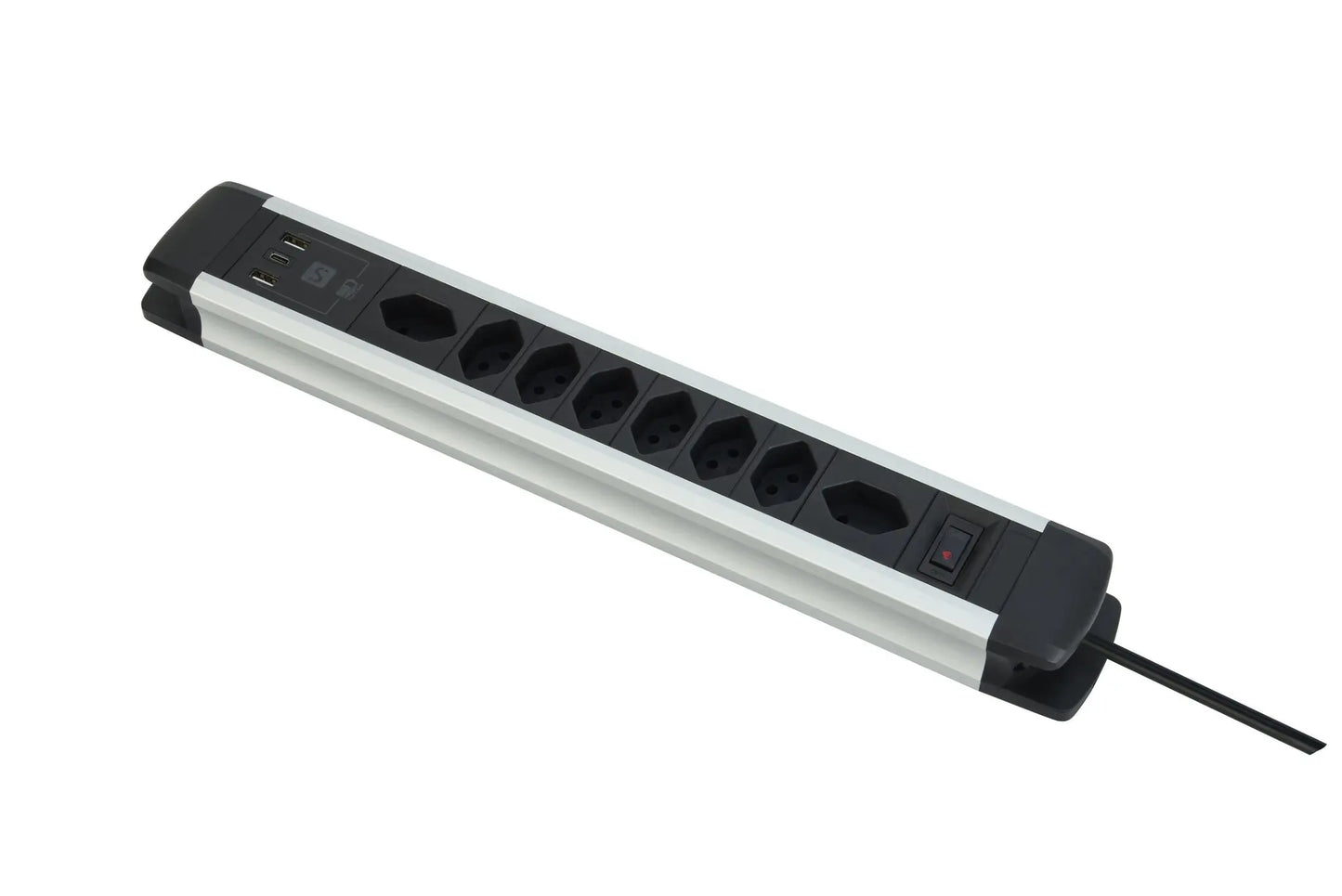 SCHOENENBERGER ALU Steckdosenleiste 2m 85.870.8AL USB-C silber/schwarz Idealshop