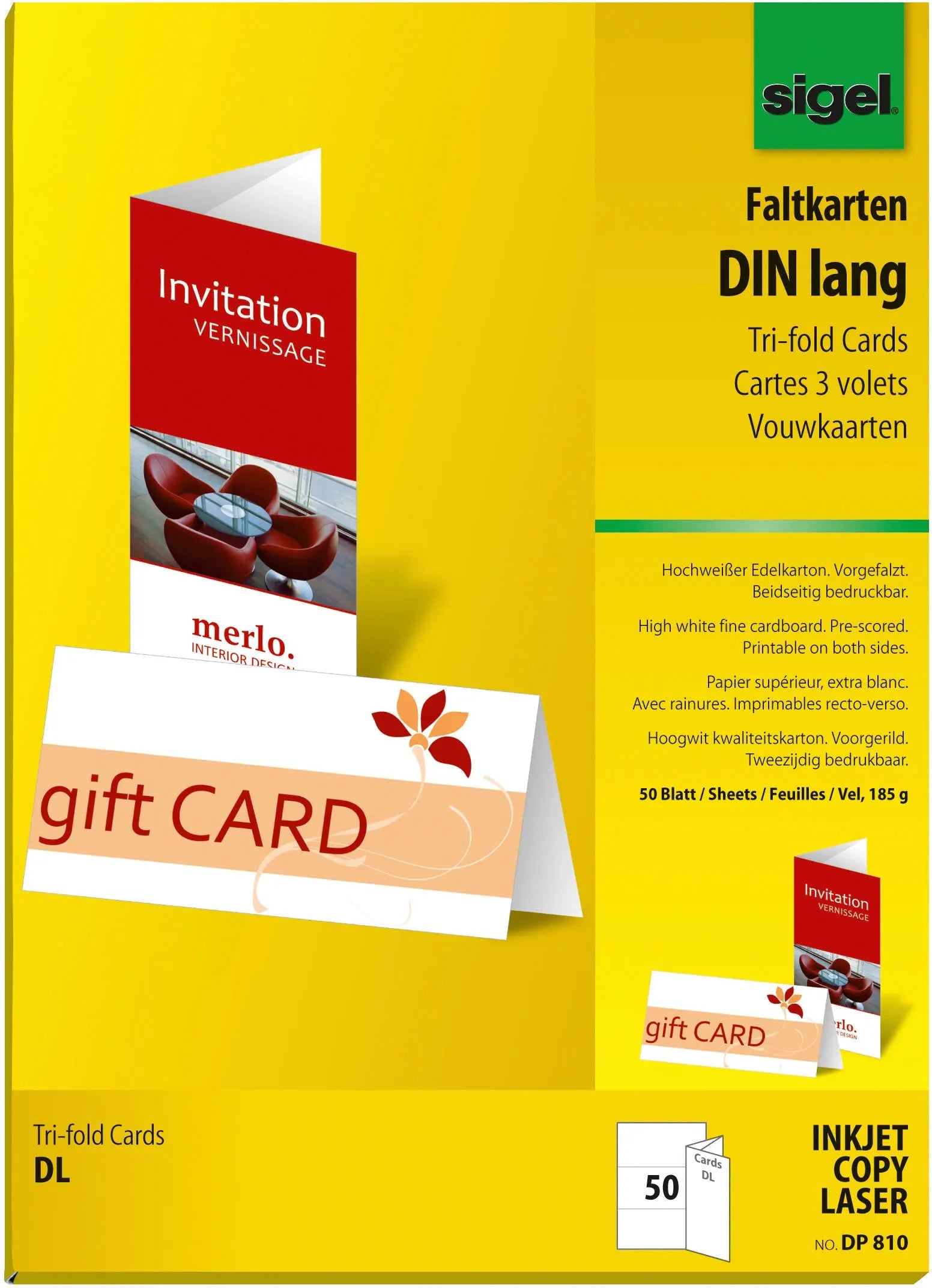 SIGEL     Faltkarten                A6/5 Idealshop