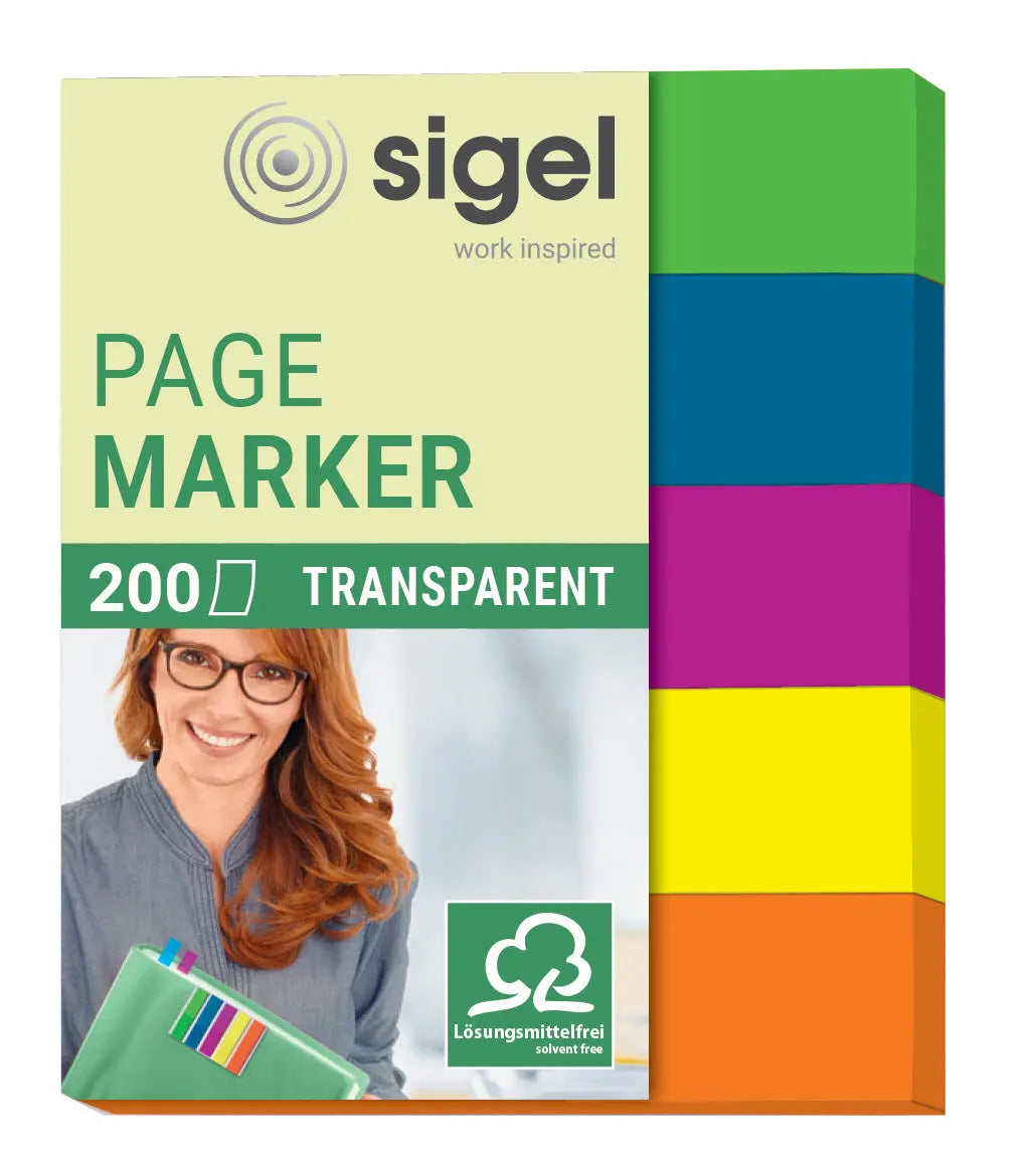 SIGEL Haftnotizen Film 12x50mm HN615 5-farbig ass. 5 x 40 Streifen Idealshop