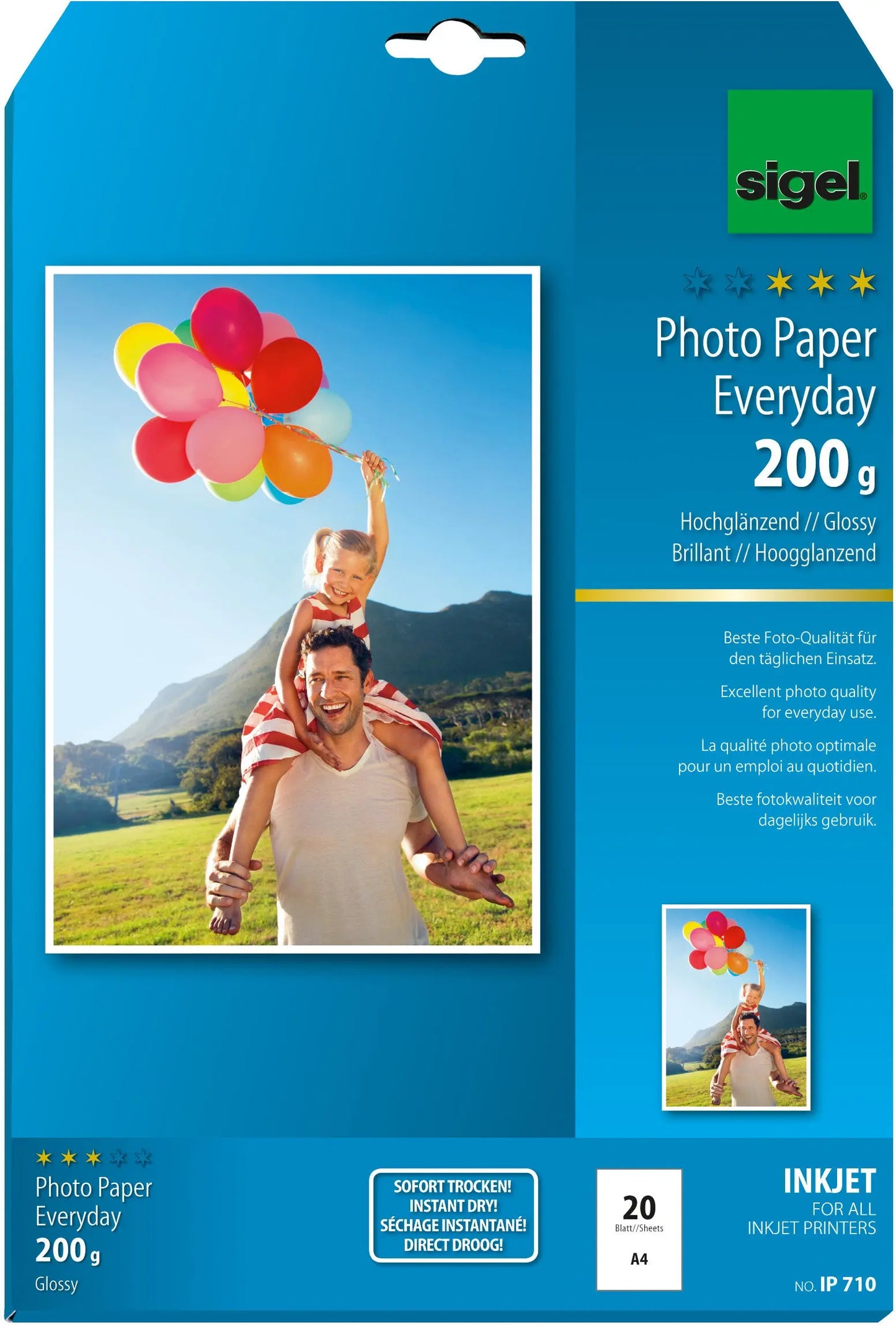 SIGEL InkJet Photo Paper Everyday A4 IP710 200g glossy 20 Blatt Idealshop