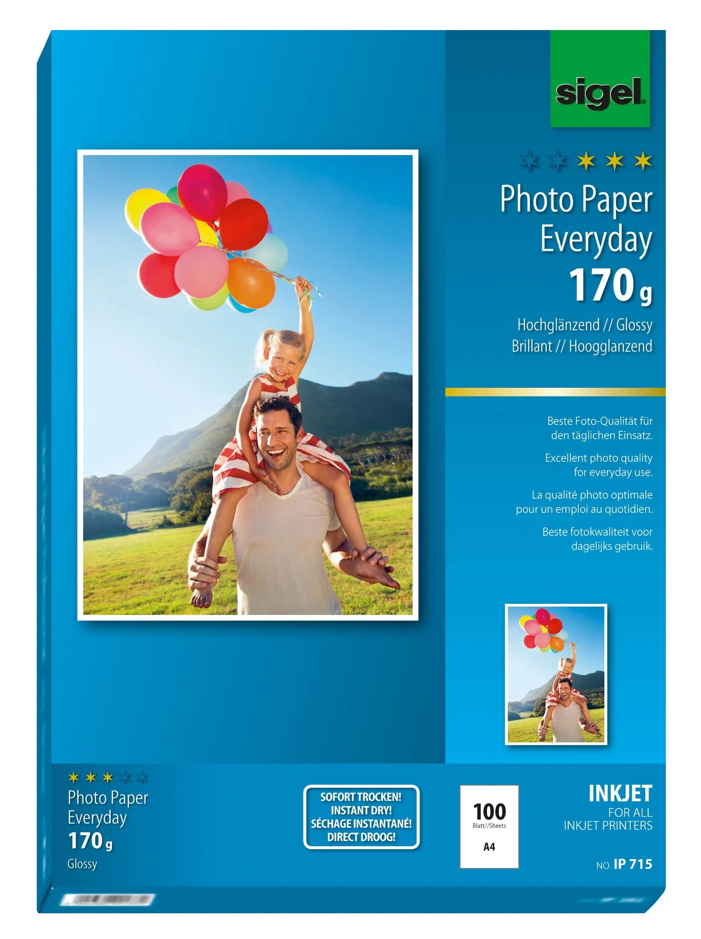 SIGEL InkJet Photo Paper Everyday A4 IP715 170g glossy 100 Blatt Idealshop