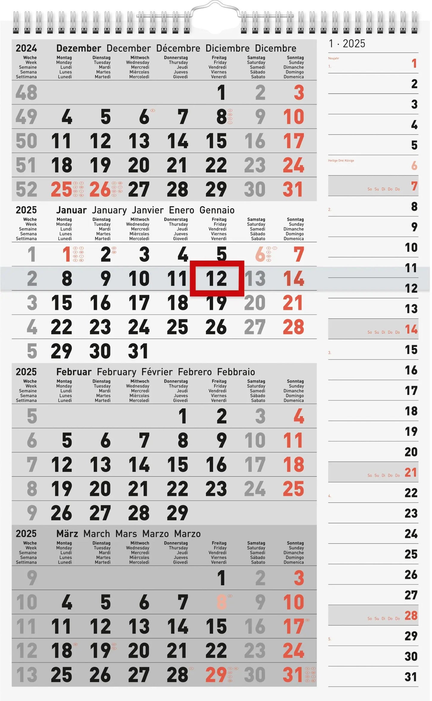 SIMPLEX 4-Monats-Kombiplaner 2025 Idealshop