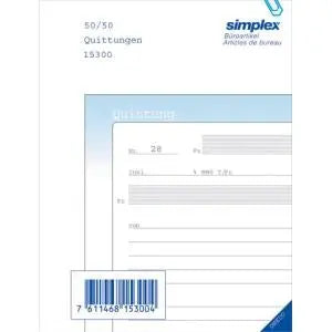 SIMPLEX Quittungen D A6 15303D blau/weiss 100x2 Blatt Idealshop