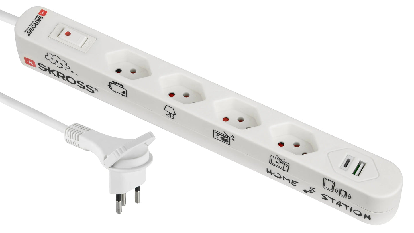 SKROSS Home Station USB Retail white 69.41350 4xTyp13, 1x USB-C + 1x USB-A Idealshop
