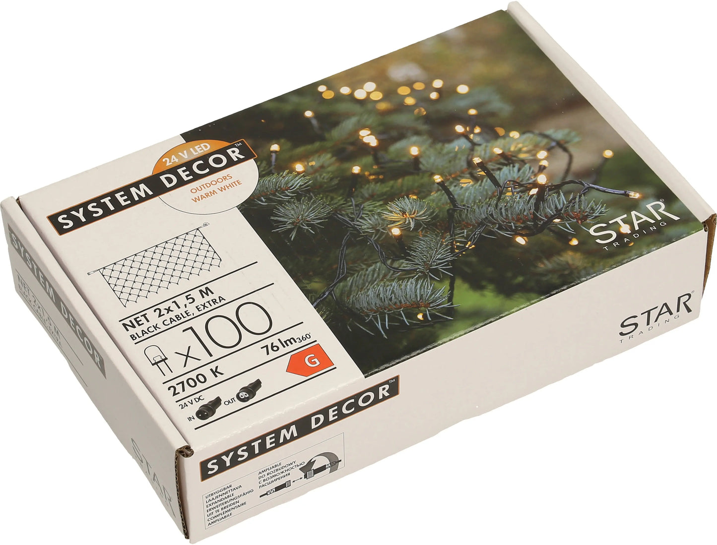 STAR TRADING System Decor LED-Netz 2m 12.495-57-1 Extra, schwarz, 1,5m Idealshop
