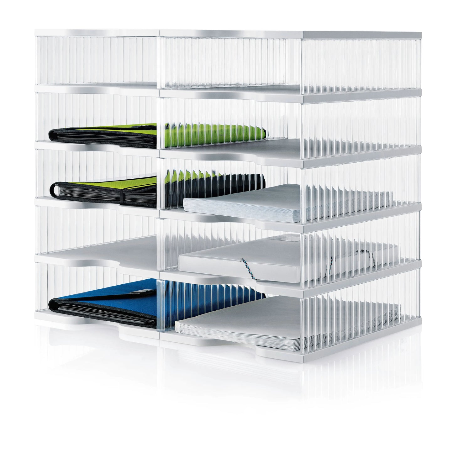 STYRO Ablagesystem styrobig duo 228-0205.82 grau/transparent 10 Fächer Idealshop
