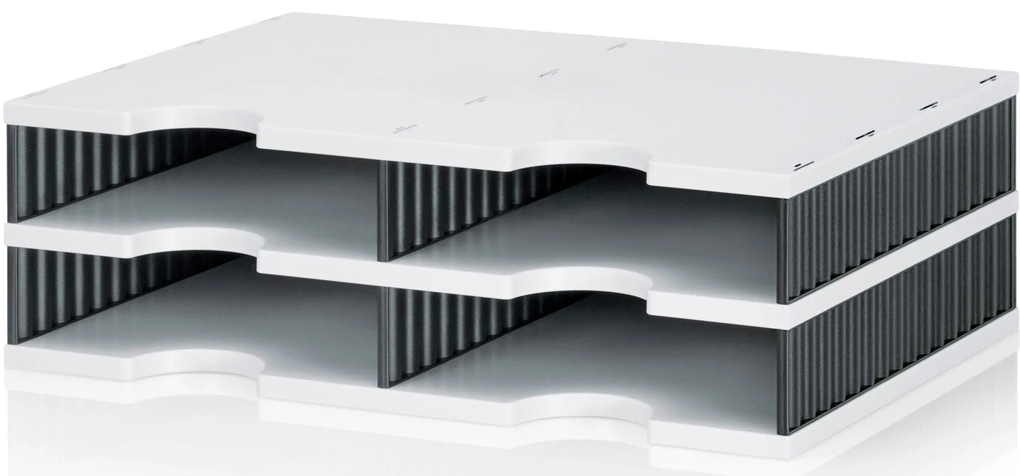STYRO Ablagesystem styrodoc duo 268-0202.98 weiss/schwarz 4 Fächer Idealshop