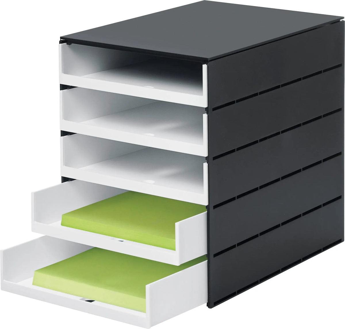 STYRO Schubladenbox styroval pro 14-8001.92 schwarz/weiss 5 Schubl. offen Idealshop