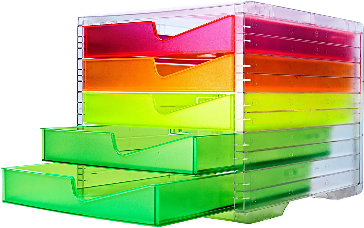 STYRO Styroswingbox neonline 275-8430.262 transp./multic. 5 Schubladen Idealshop