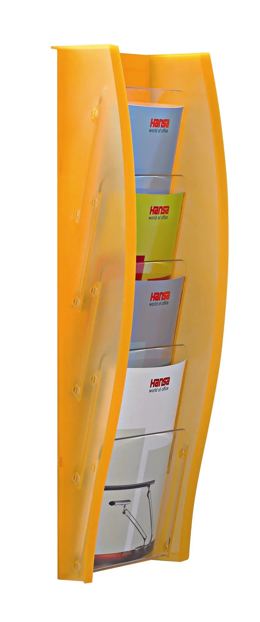 STYRO Wandprospekthalter A4 128-340.0240 orange 4 Fächer Idealshop