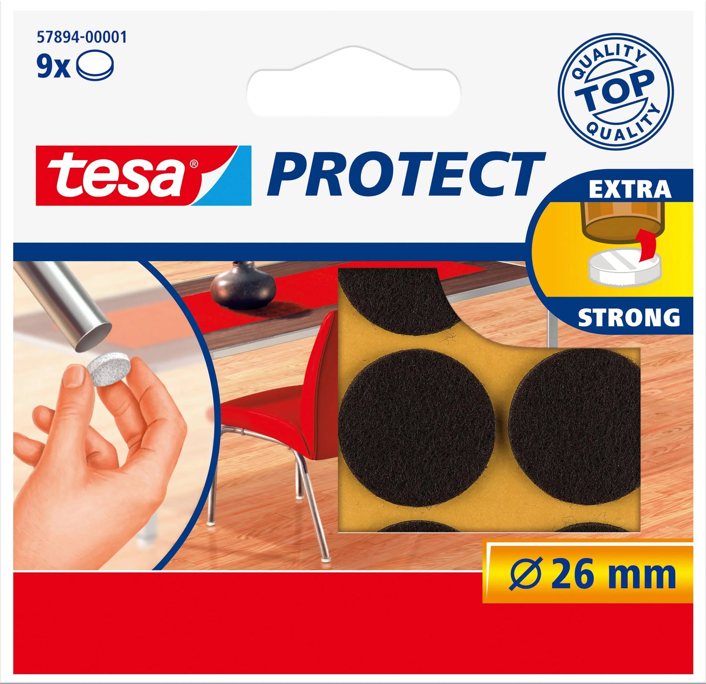 TESA Filzgleiter Protect 26mm 578940000 braun, rund 9 Stück Idealshop