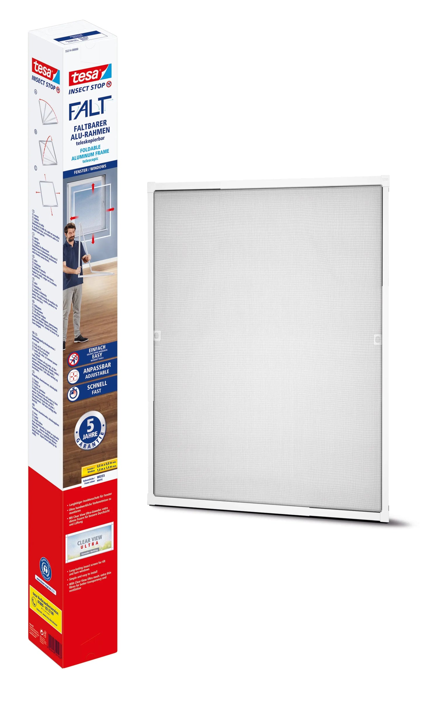 TESA Insektenschutz FALT 55214-00000 bis 1.4m 80x80-140x140cm Idealshop