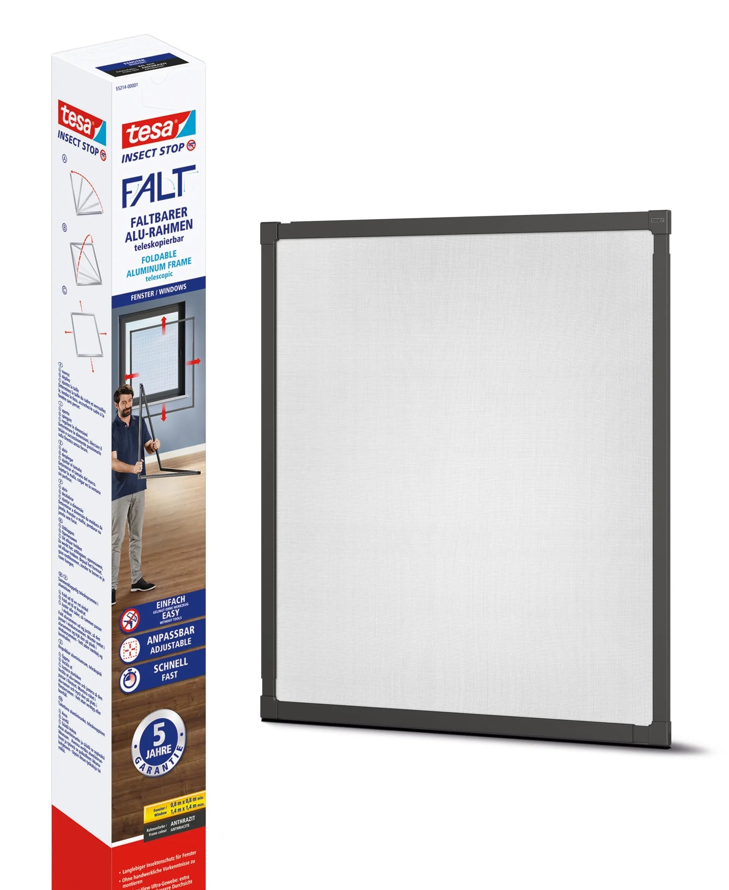 TESA Insektenschutz FALT 55214-00001 bis 1.4m 80x80-140x140cm Idealshop