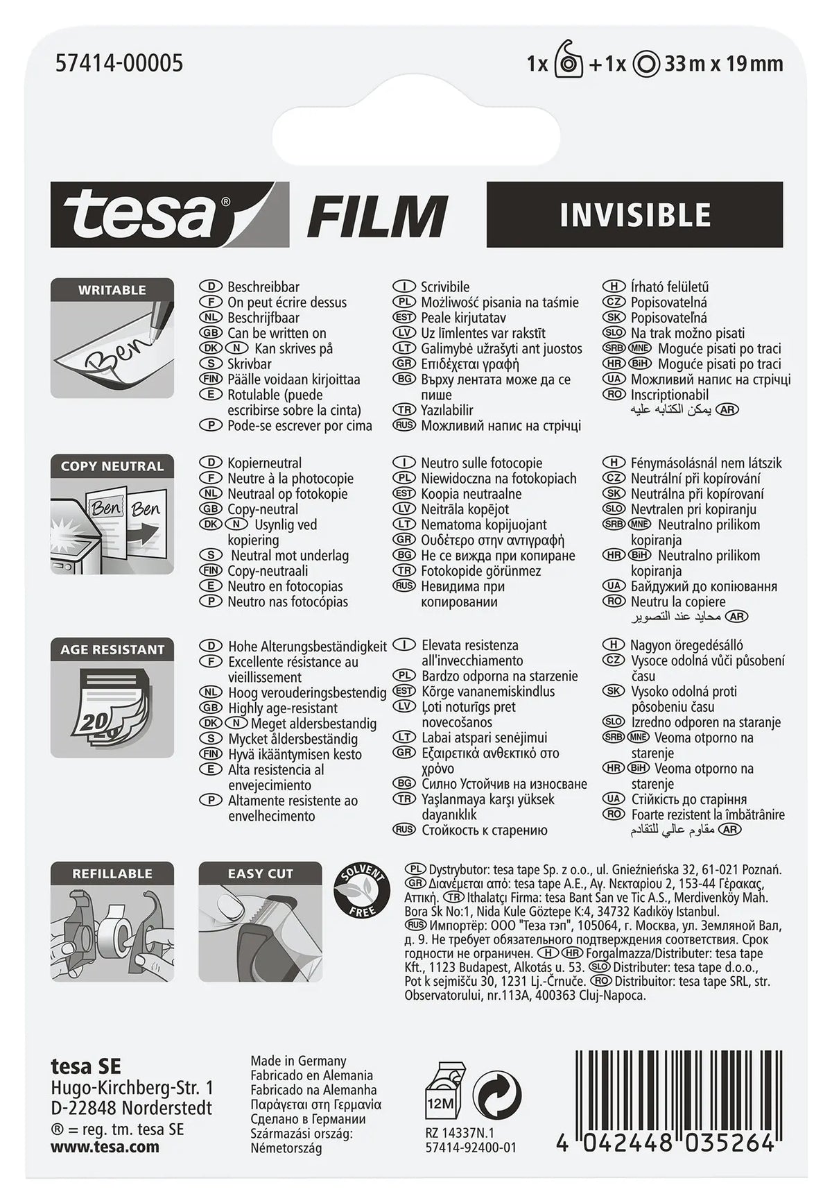 TESA Klebeband Abroller 19mmx33m 574140000 Idealshop
