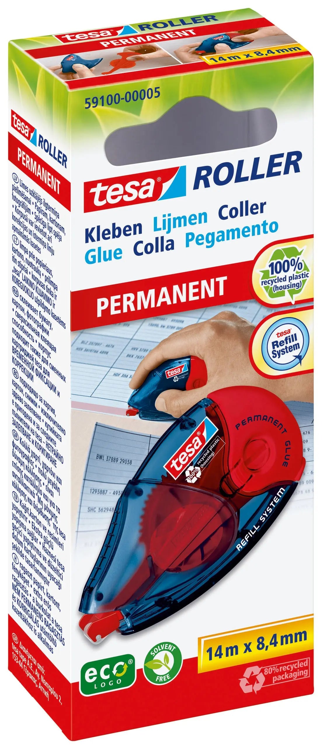 TESA Kleberoller ecoLogo 591000000 perm. 8.4mmx14m Idealshop