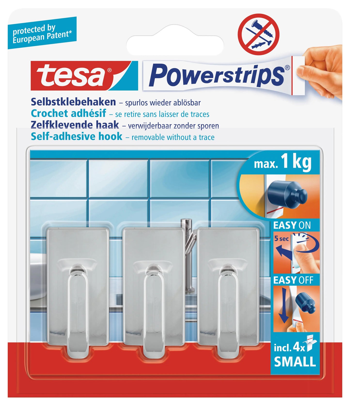 TESA Powerstrips Haken S 575400001 chrom Idealshop