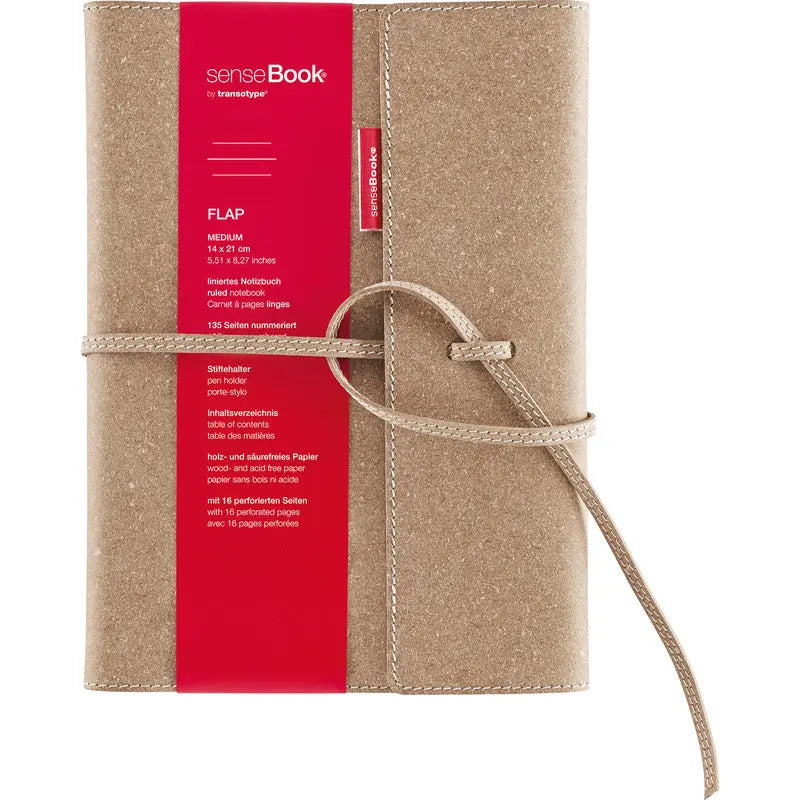 TRANSOTYPE senseBook FLAP A5 75010500 blanko, M, 135 Seiten beige Idealshop