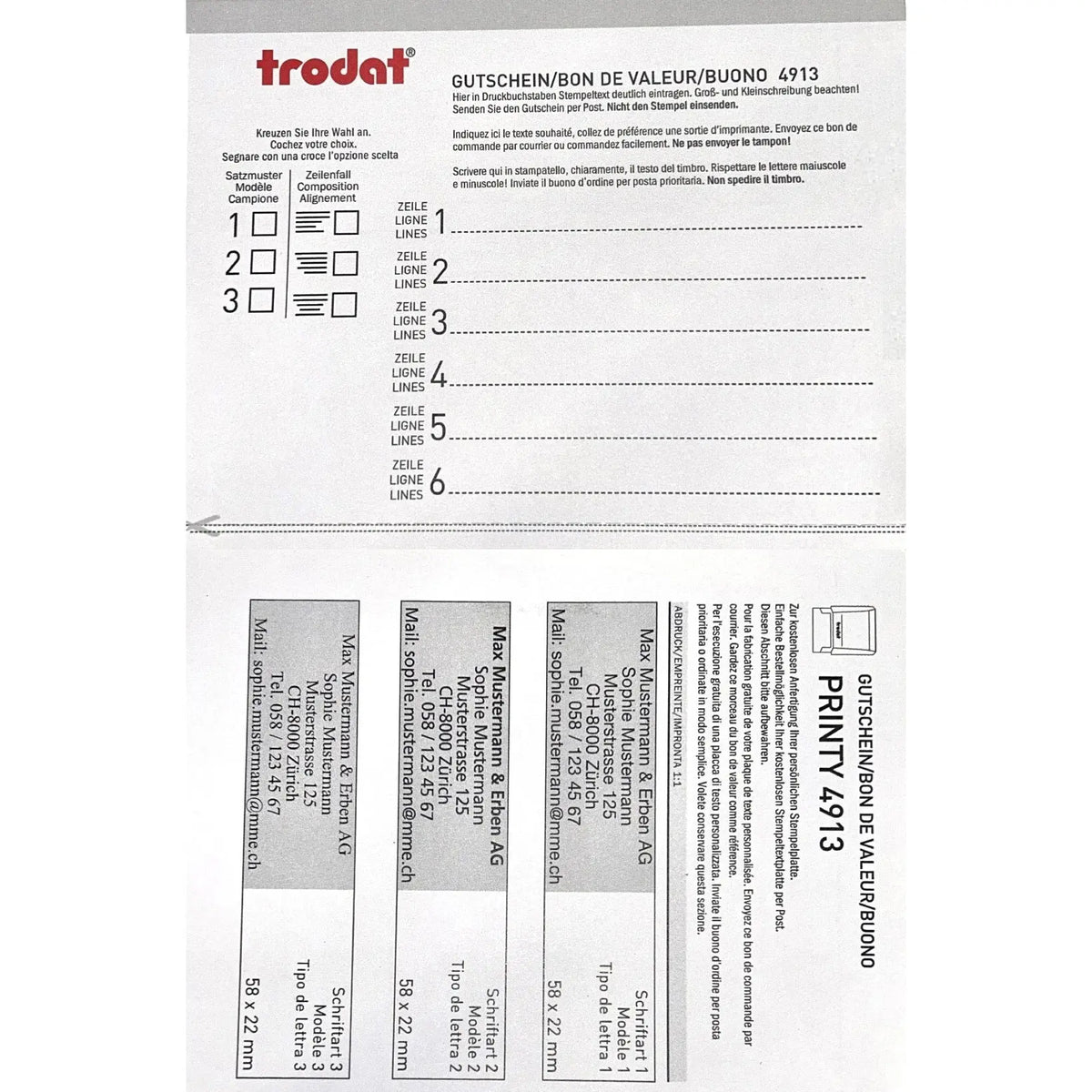 TRODAT Ersatzgutscheine TP114993 für 4913S Idealshop