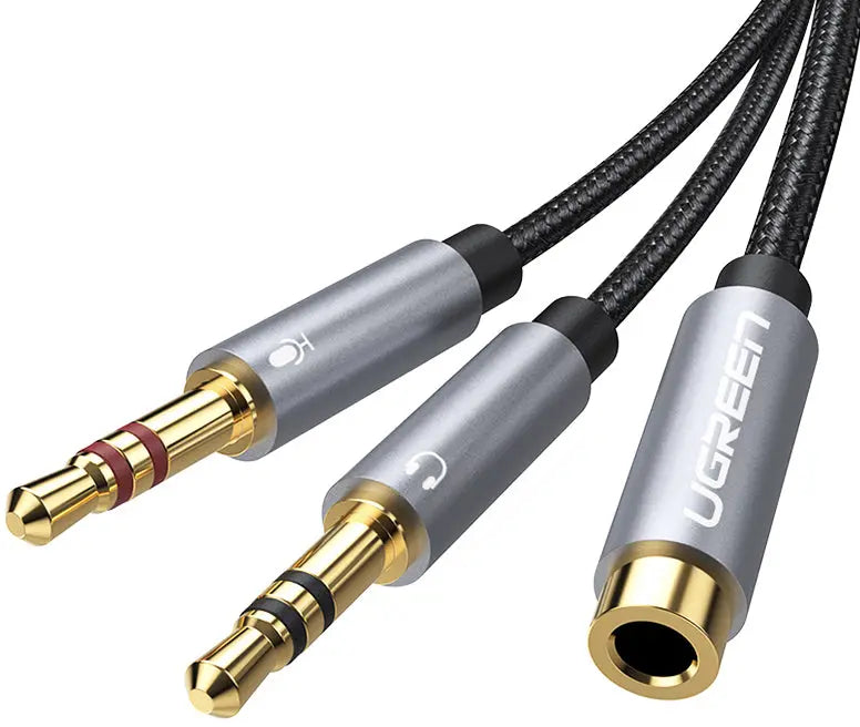 UGREEN Audio Cable 3.5mm Fem./2 Male 20899 aluminum Case, Black Idealshop