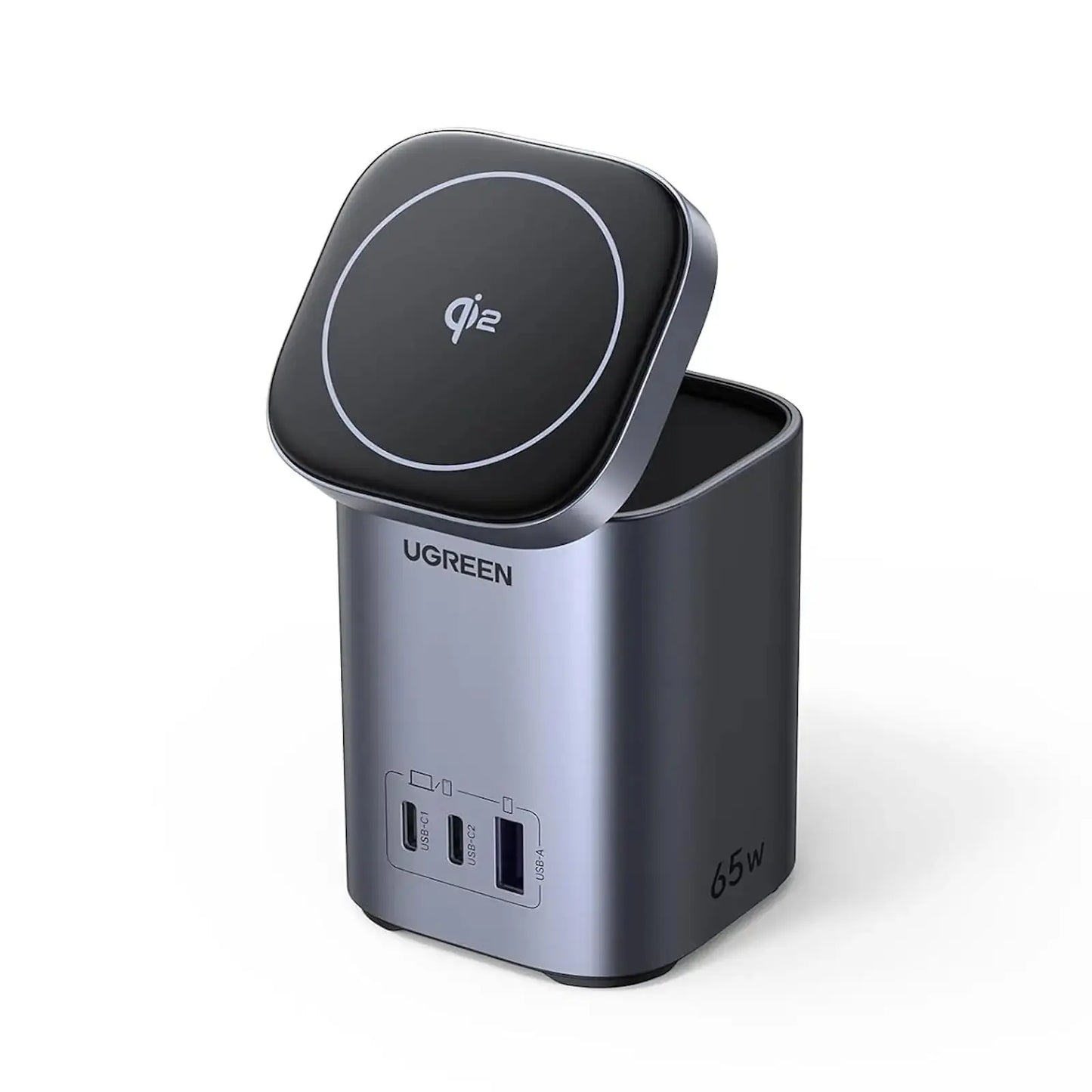 UGREEN Desktopcharger 2-in-1, 65W 55321 Wireless,Qi2,GaN Idealshop