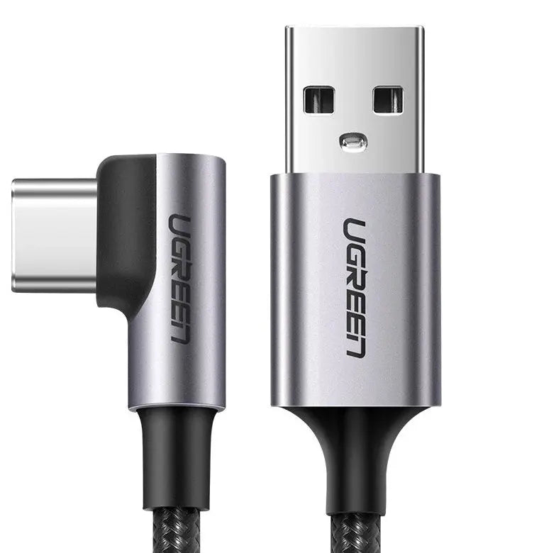 UGREEN USB-A to USB-C Cable 2m 50942 Right Angle, Space Gray Idealshop