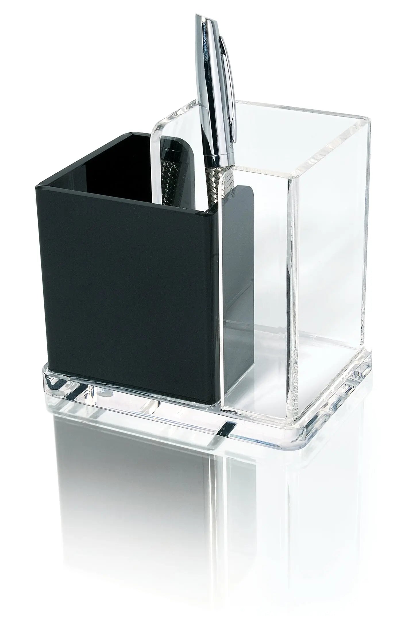 WEDO Stifteköcher EXKLUSIV 606001 12x8.5x10cm Acryl schw./tran. Idealshop