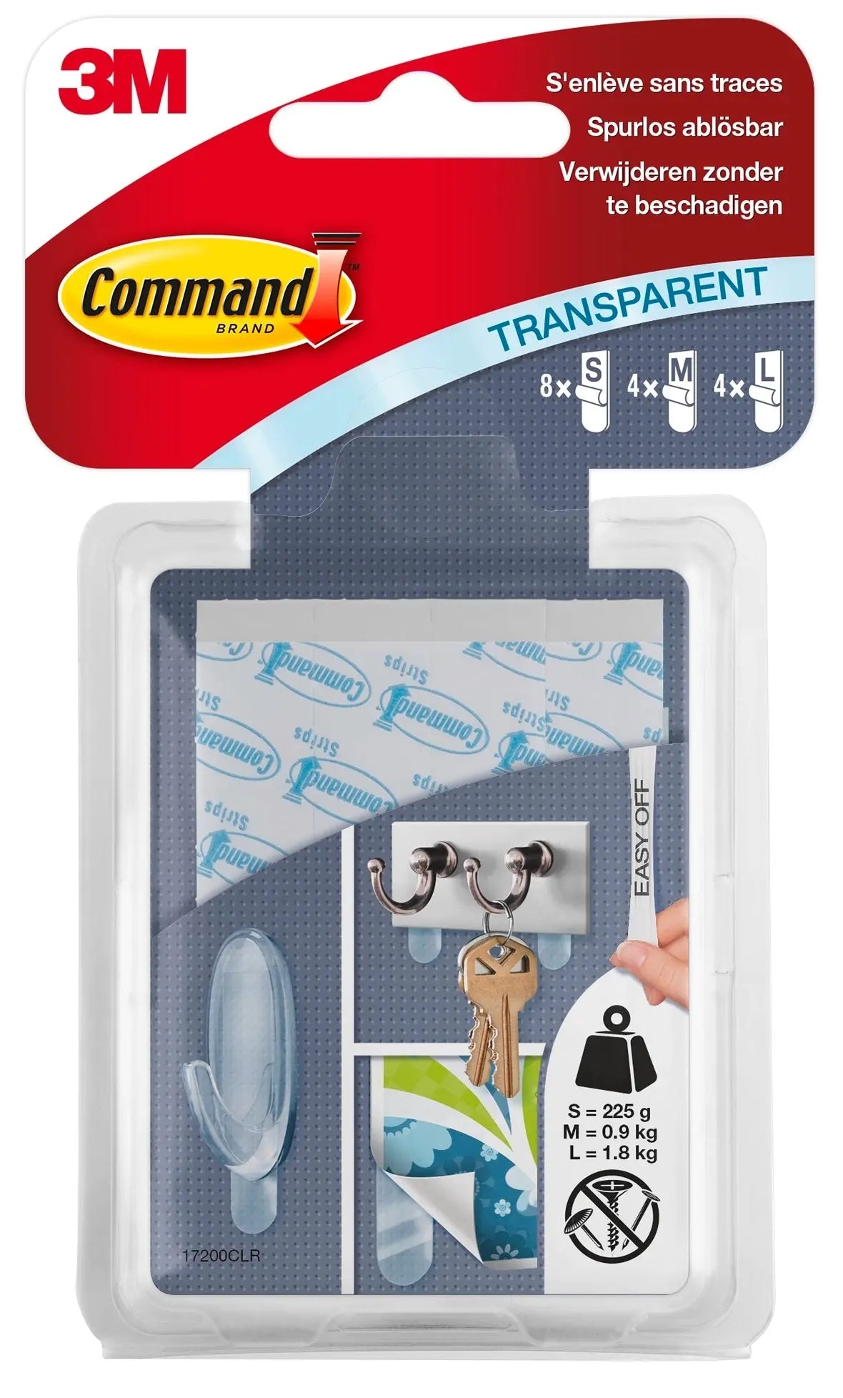 3M Command Strips 17200CLN transparent 16 Stück Idealshop