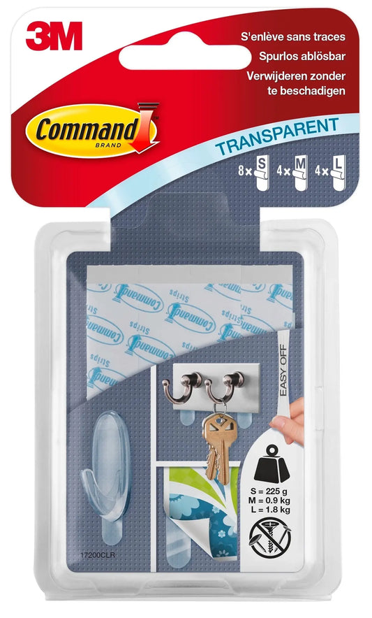 3M Command Strips 17200CLN transparent 16 Stück Idealshop