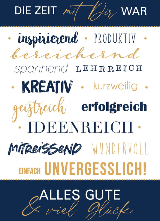 ABC Abschiedskarte DE B6 52297 Die Zeit mit Dir war Idealshop