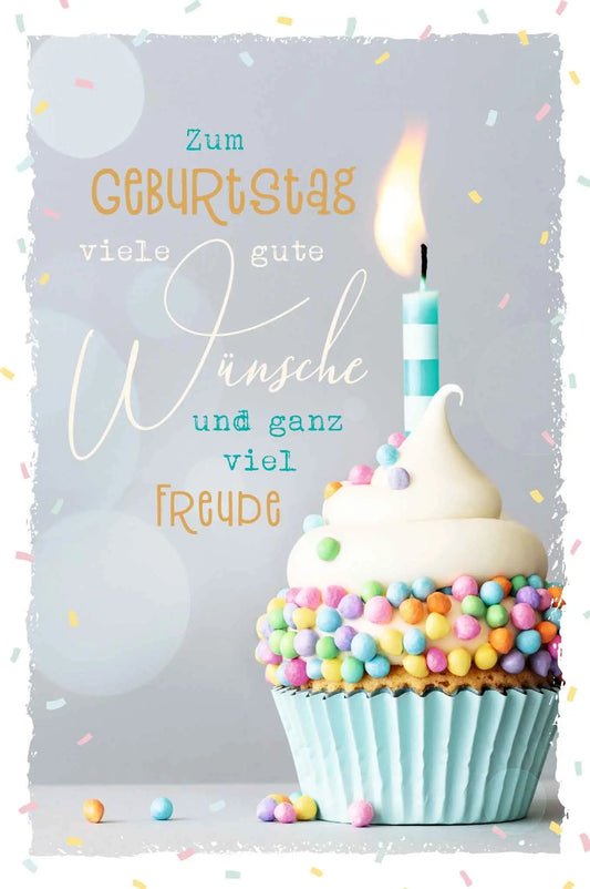 ABC Geburtstagskarte B6 51128 Cupcake mit Kerze Idealshop