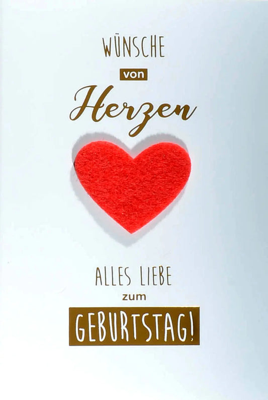 ABC       Geburtstagskarte     Herz Filz Idealshop