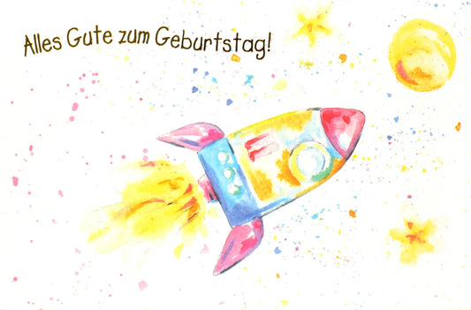 ABC       Geburtstagskarte        Rakete Idealshop