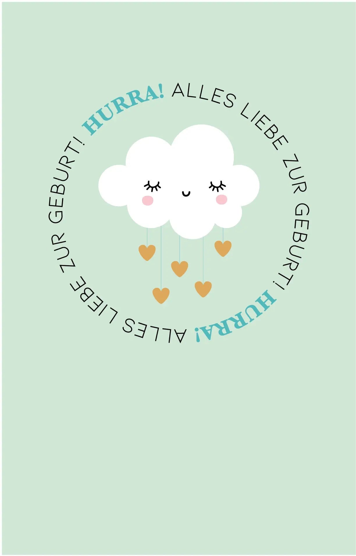 ABC Glückwunschkarte Baby B6 52652 Wolke mit Herzen Idealshop