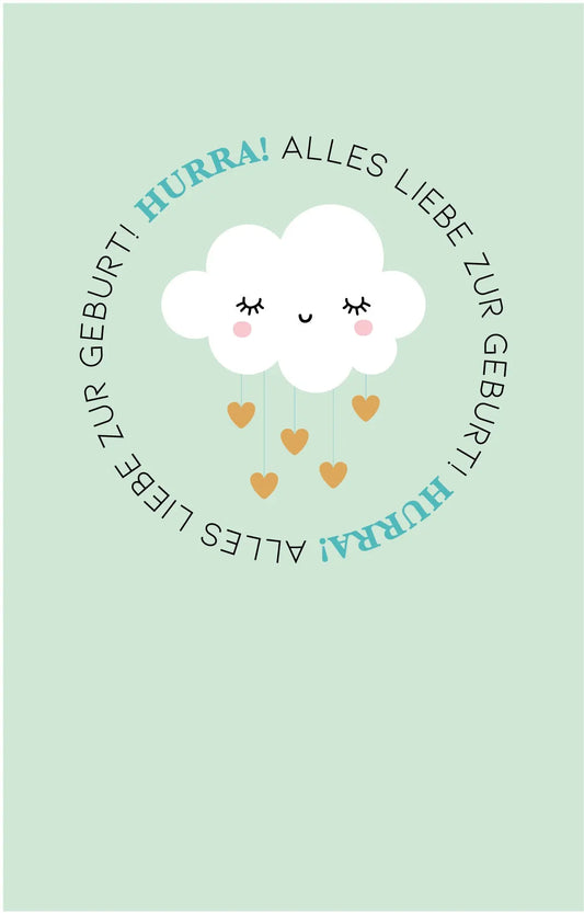 ABC Glückwunschkarte Baby B6 52652 Wolke mit Herzen Idealshop