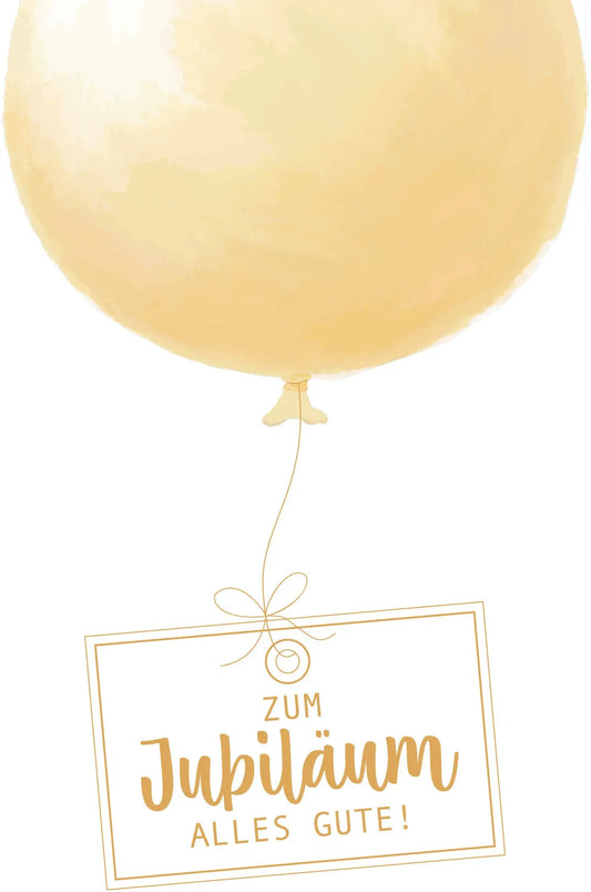 ABC Glückwunschkarte Jubi. DE B6 52296 Goldener Ballon Idealshop