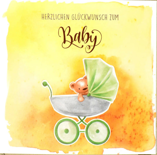 ABC       Glückwunschkarte   Kinderwagen Idealshop