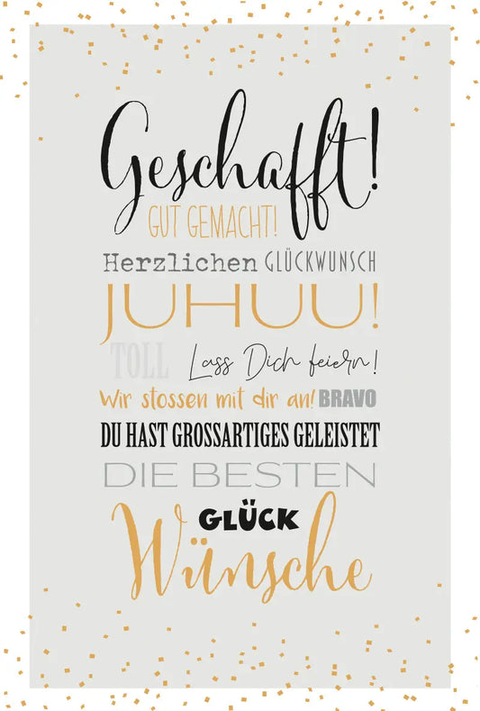 ABC Glückwunschkarte Prüfung DE B6 52305 Bestanden Idealshop