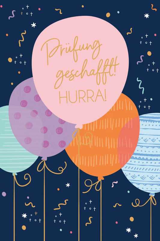 ABC Glückwunschkarte Prüfung DE B6 52319 Farbige Ballons Idealshop