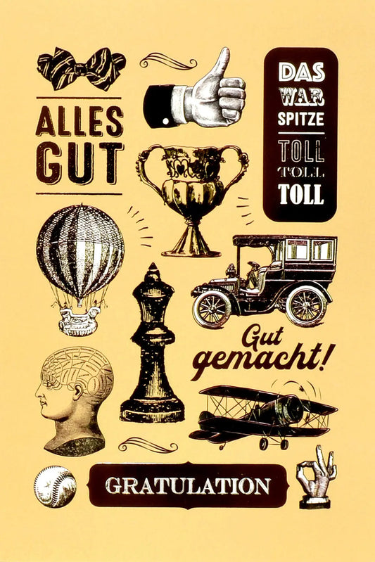 ABC       Glückwunschkarte         Retro Idealshop