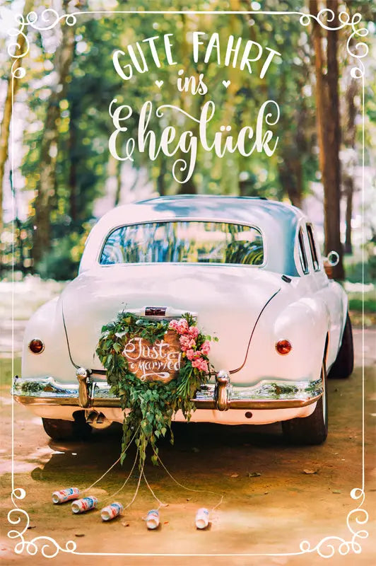 ABC Hochzeitskarte B6 51540 Auto Blumenherz Idealshop